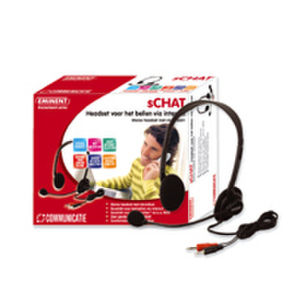 Eminent sCHAT Headset to call via the Internet Monophon Schwarz Headset