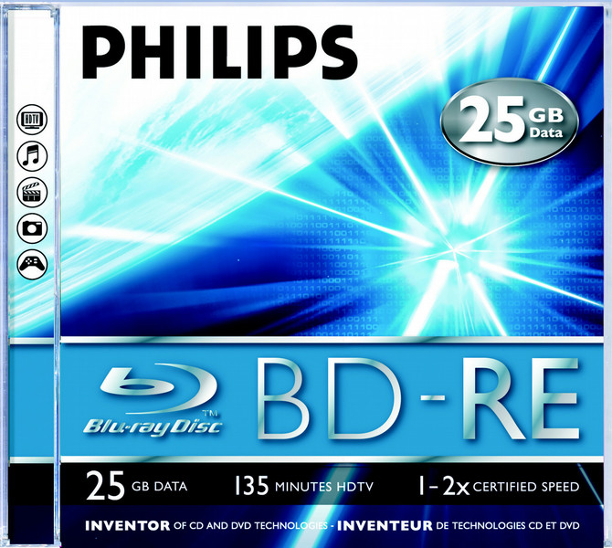 Philips BE2S2J01F 25GB / 135min single layer 2x BD-RE