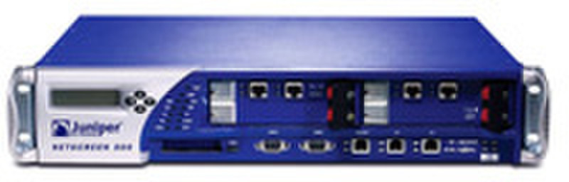 Juniper NetScreen-500 System 3 dual-10/100 modules, 2 DC power supplies 700Mbit/s hardware firewall