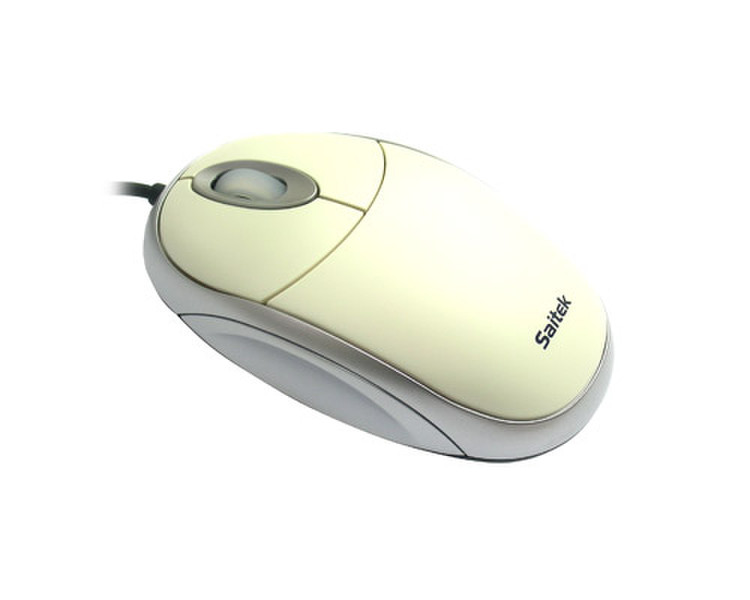 Saitek Dekstop Optical Mouse Cream USB Optisch 800DPI Weiß Maus