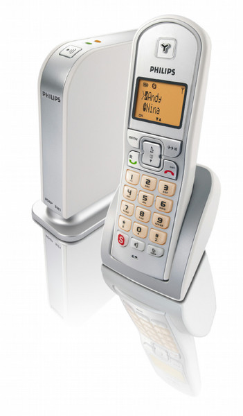 Philips VOIP3211S/77 Беспроводная телефонная трубка Cеребряный, Белый IP-телефон