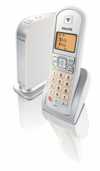 Philips VOIP3211S/96 Беспроводная телефонная трубка Cеребряный, Белый IP-телефон
