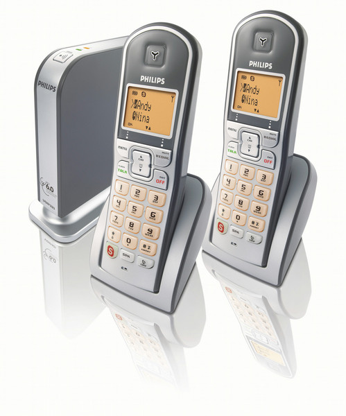 Philips VOIP3212G/37 Беспроводная телефонная трубка Серый, Cеребряный IP-телефон