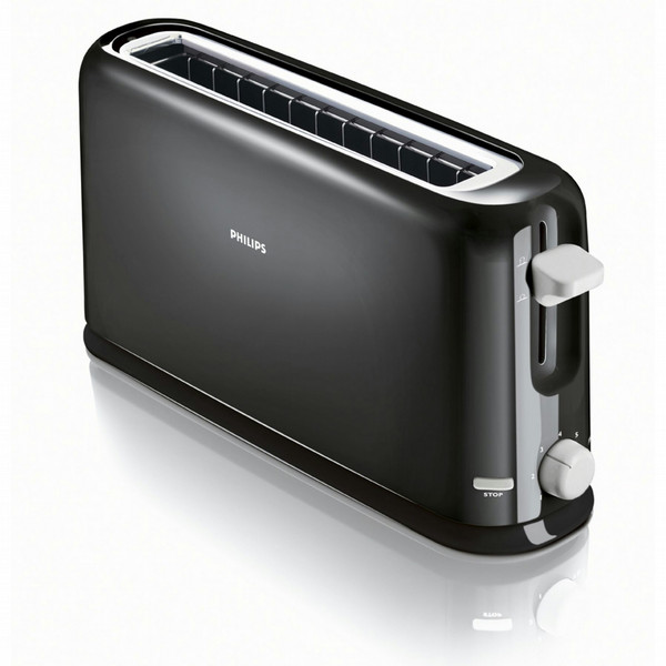 Philips Daily Collection HD2569/20 1ломтик(а) 1100Вт Черный, Cеребряный тостер