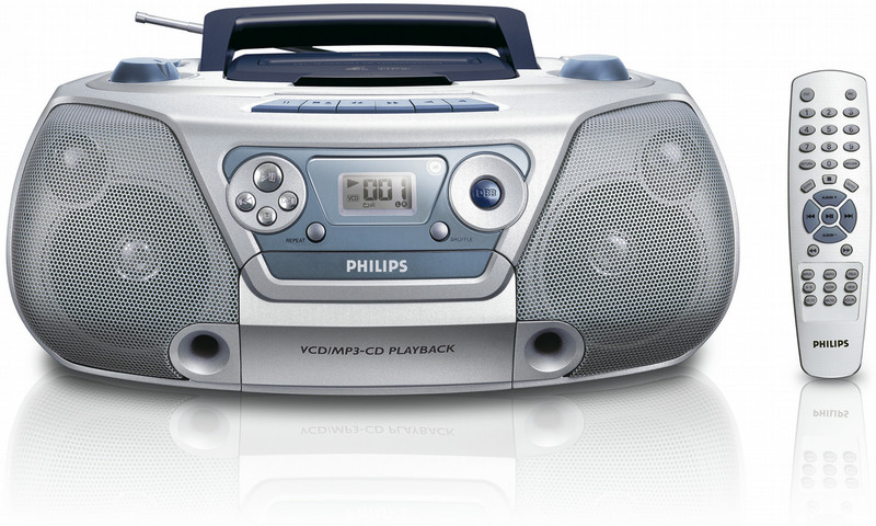 Philips AZ5140/98 1Вт Синий, Cеребряный домашний музыкальный центр