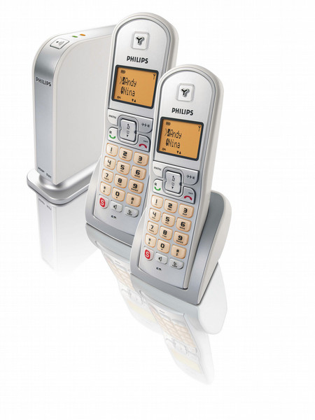 Philips VOIP3212S/79 Беспроводная телефонная трубка Cеребряный, Белый IP-телефон