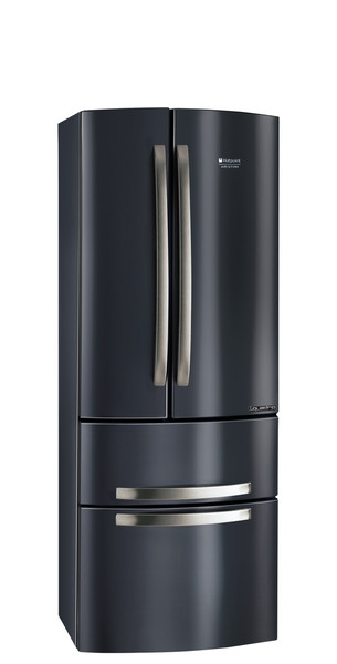 Hotpoint Quadrio 4D SB/HA freestanding A Black side-by-side refrigerator