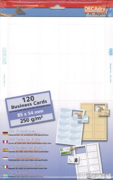 DECAdry Multipurpose Business Cards, 120 Pack