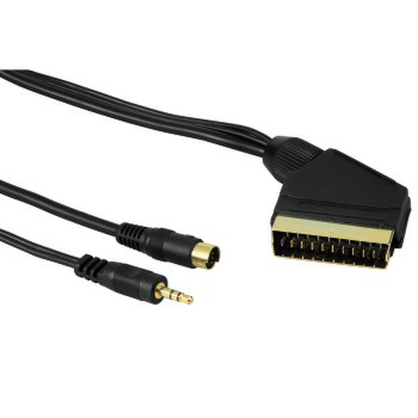 Hama 75041982 3м S-Video (4-pin) + 3.5mm SCART (21-pin) Черный адаптер для видео кабеля