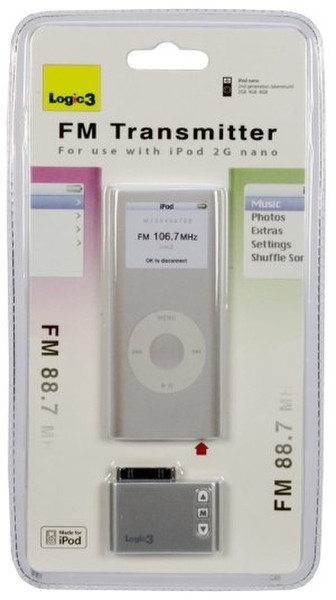 Logic3 FM Transmitter for iPod nano 2G, Silver