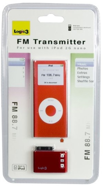 Logic3 FM Transmitter for iPod nano 2G, Red