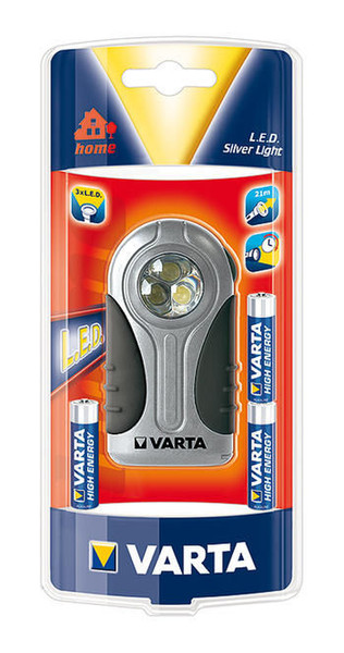 Varta LED Silver Light 3AAA Hand flashlight Grey,Silver