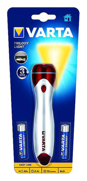 Varta Trilogy Light 2AAA Hand flashlight Blue,Green,Red,Silver