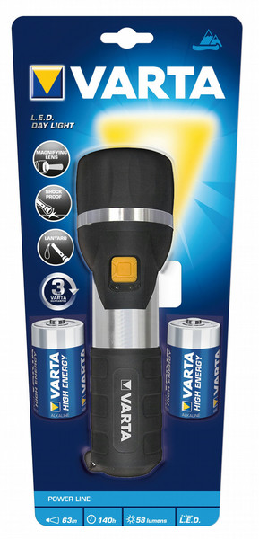 Varta LED Day Light 2D Hand flashlight Black,Silver