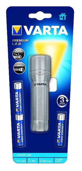 Varta Premium LED Light 3AAA Ручной фонарик Алюминиевый