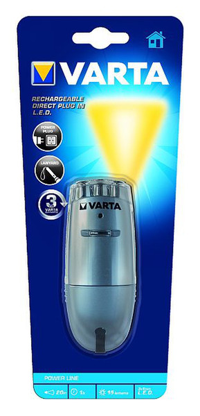 Varta Direct Plug in LED Rechargeable Hand flashlight