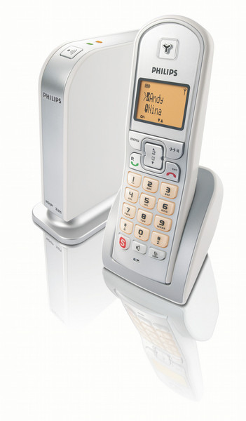 Philips VOIP3211S/79 Беспроводная телефонная трубка Cеребряный, Белый IP-телефон