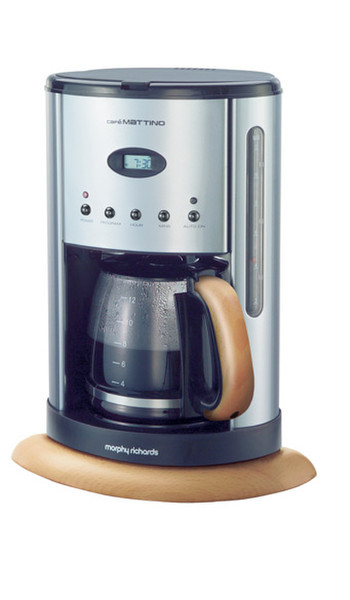 Morphy Richards Beech Drip coffee maker 12cups Black,Stainless steel,Wood