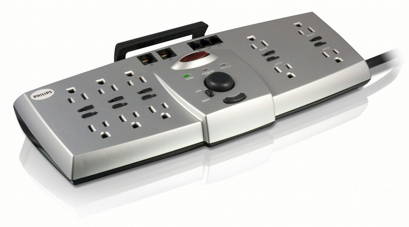 Philips SPP7357WA Resettable 10 outlets Surge protector