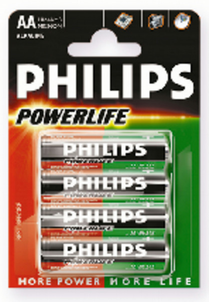 Philips PowerLife LR6-P4 AA Щелочной 1.5В батарейки