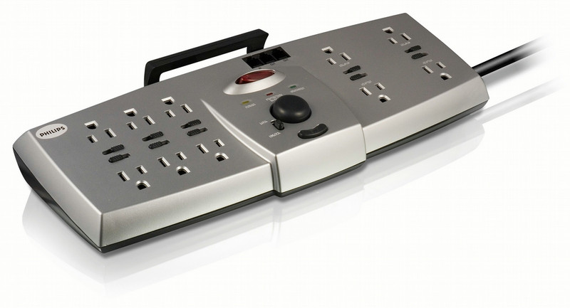 Philips SPP7354WA Resettable 10 outlets Surge protector