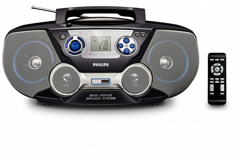 Philips AZ1826/79 2Вт Черный, Cеребряный домашний музыкальный центр