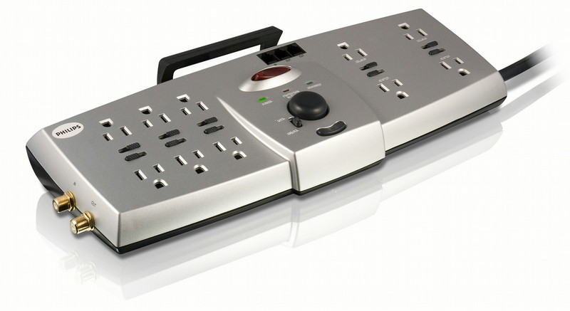 Philips SPP7355WA Resettable 10 outlets Surge protector