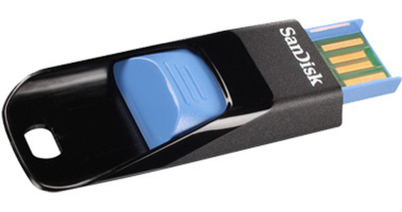 Sandisk Cruzer Edge 8GB 8ГБ USB 2.0 Type-A Черный, Синий USB флеш накопитель