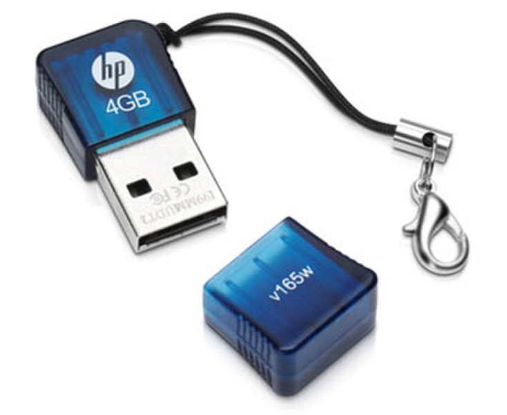 HP v165w 4GB USB 2.0 Type-A Blue USB flash drive