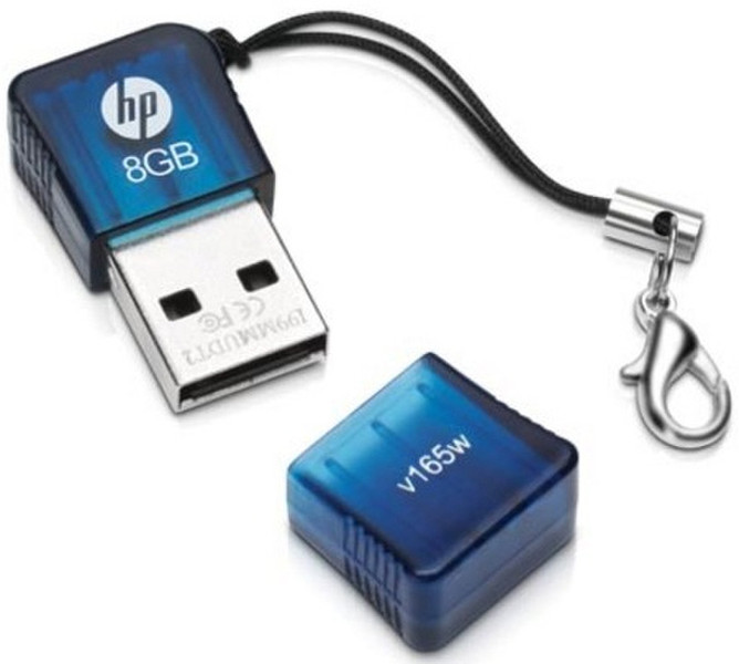HP v165w 8ГБ USB 2.0 Type-A Синий USB флеш накопитель