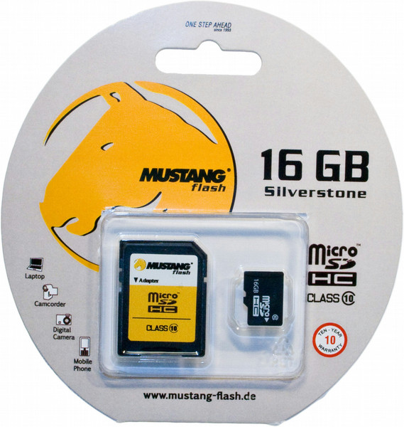Mustang microSD Class10 "Silverstone" 16GB MicroSD Class 10 memory card