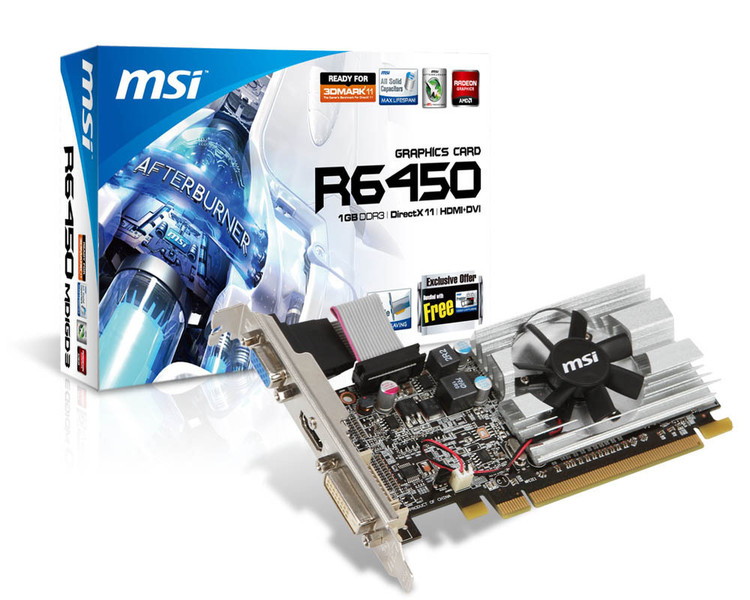 MSI R6450-MD1GD3/LP Radeon HD6450 1ГБ GDDR3 видеокарта