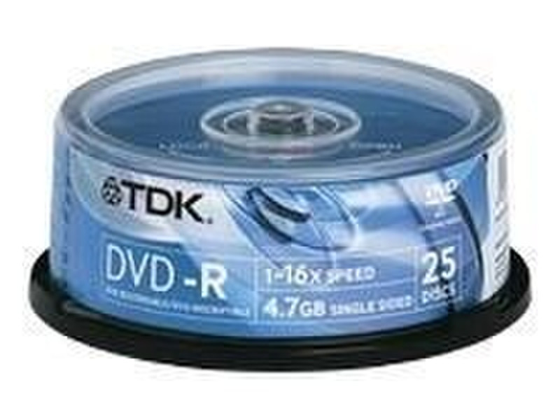 TDK DVD-R 4.7GB, CAKEBOX, 25PK, 16X 4.7GB DVD-R 25pc(s)