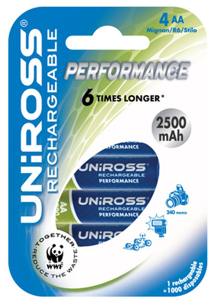 Uniross U0149341 2500mAh Wiederaufladbare Batterie