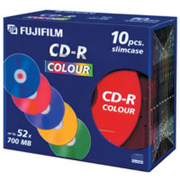 Fujifilm COLOUR CD-R, 10 Pack, 700MB 52x CD-R 700MB