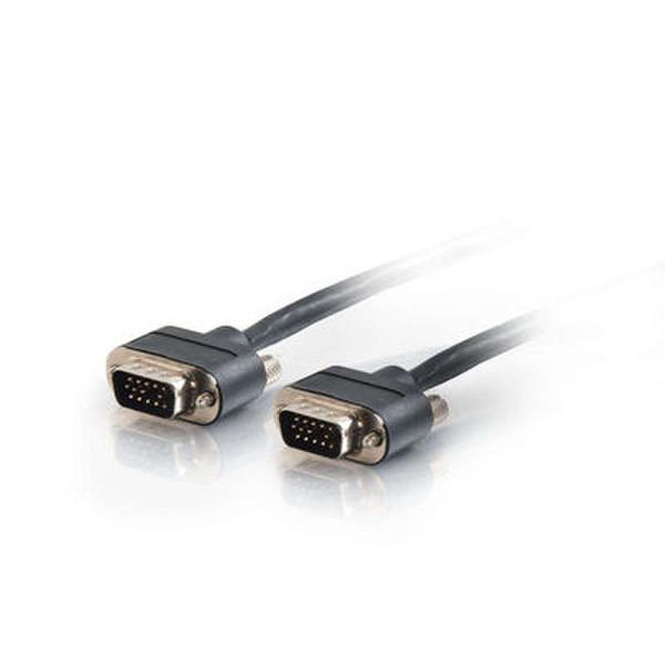 C2G 50ft Plenum-Rated HD15 SXGA M/M Monitor/Projector Cable with Rounded Low Profile Connectors 15.24м VGA (D-Sub) VGA (D-Sub) Черный VGA кабель