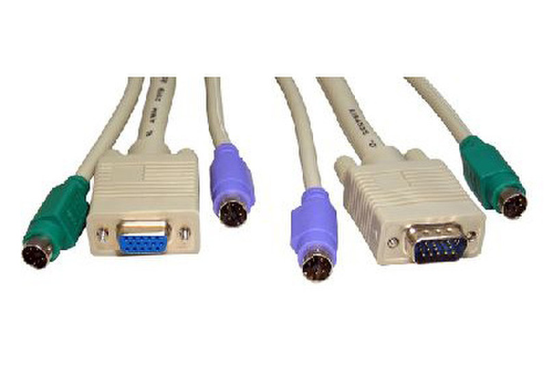 Cables Direct EX-552 2m Beige Tastatur/Video/Maus (KVM)-Kabel