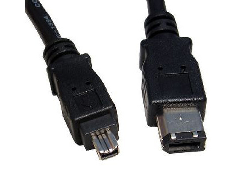 Cables Direct USB-143 3m 6-p 4-p Schwarz Firewire-Kabel
