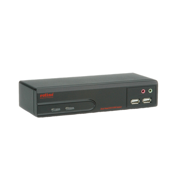 ROLINE KVM-Audio-Switch Dual Head DVI USB 2.0, 1 User - 2 PC Tastatur/Video/Maus (KVM)-Switch