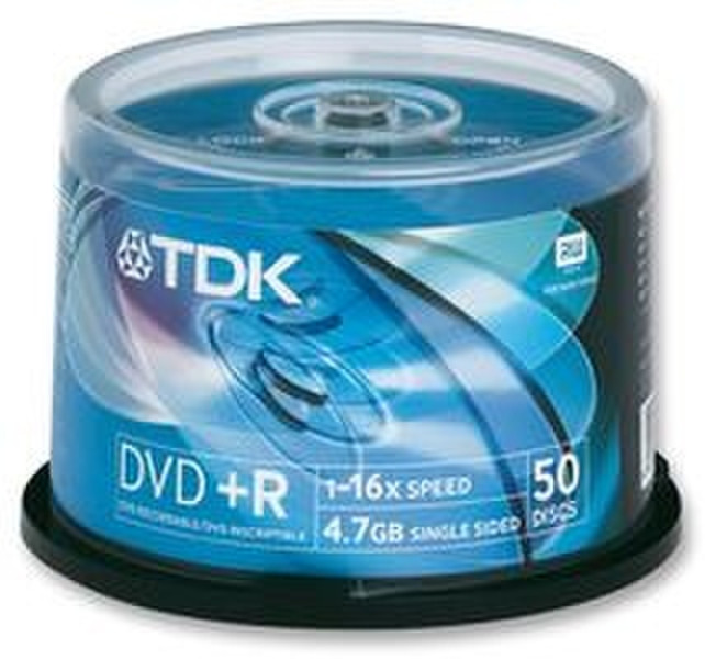 TDK DVD+R 4.7GB 16X Cakebox 50pk 4.7GB DVD+R 50pc(s)