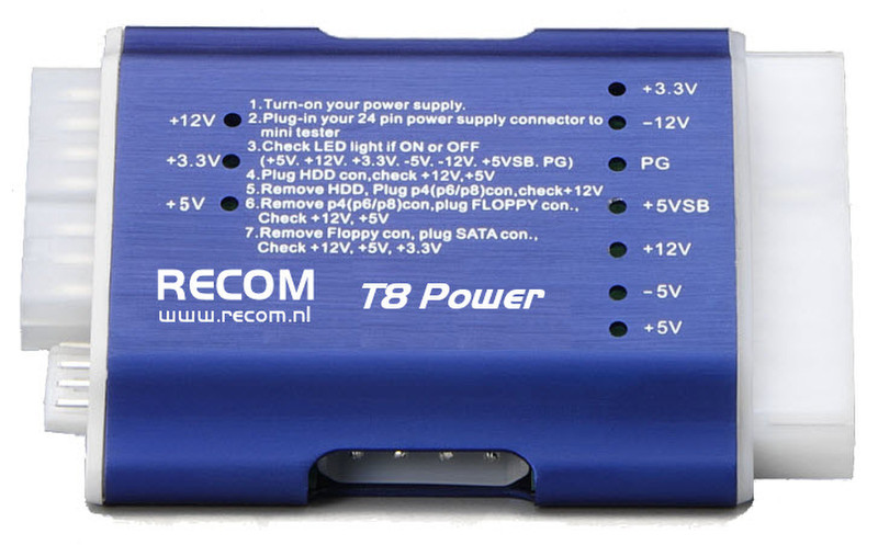 Recom RC-T8 Синий тестер аккумуляторных батарей