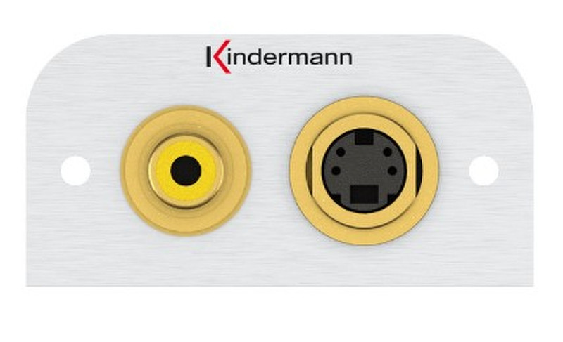 Kindermann 7441000505 S-Video + RCA Aluminium socket-outlet