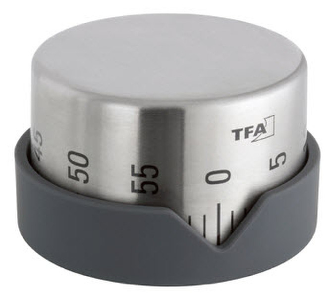 TFA 38.1027.10 Grey,Stainless steel alarm clock