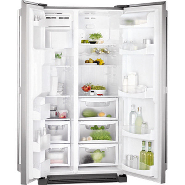 AEG S56090XNS0 Отдельностоящий 531л A+ Серый, Нержавеющая сталь side-by-side холодильник