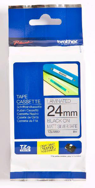 Brother TZe-M951 Black on silver label-making tape