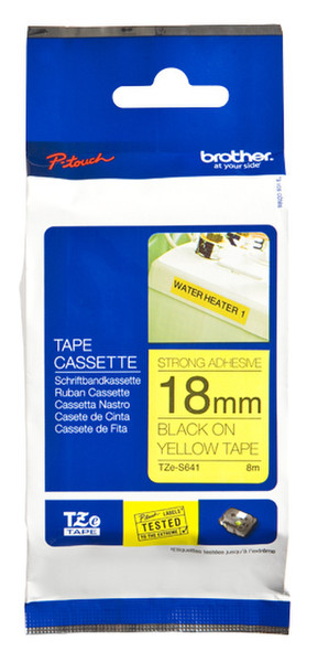 Brother TZe-S641 Black on yellow TZe label-making tape