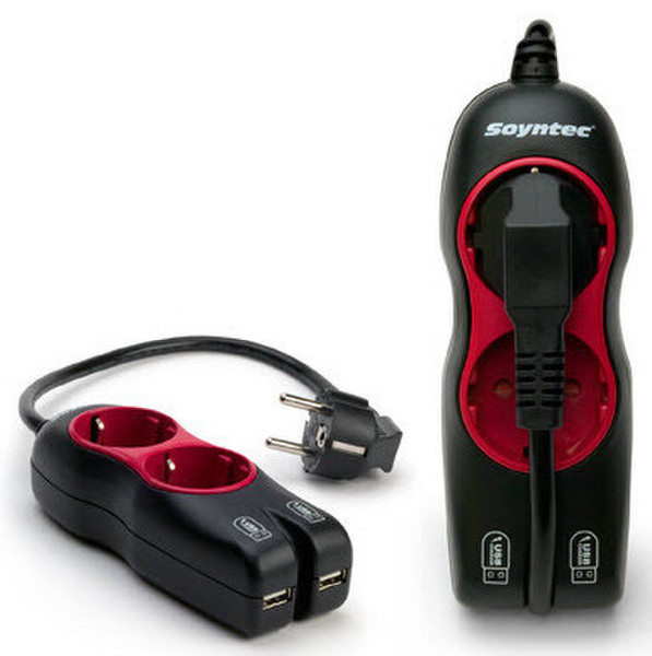 Soyntec Powem 250 2AC outlet(s) 250V Black,Red surge protector