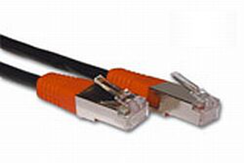 Advanced Cable Technology FTP Cat 5E Black w. Red Boots, Cross-Over 3.0m 3m Schwarz Netzwerkkabel