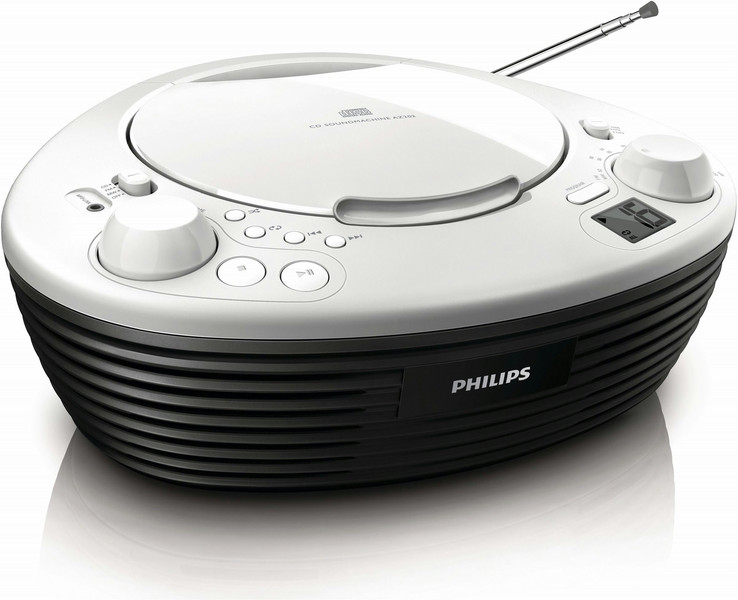 Philips AZ202/73 2Вт Черный, Белый домашний музыкальный центр