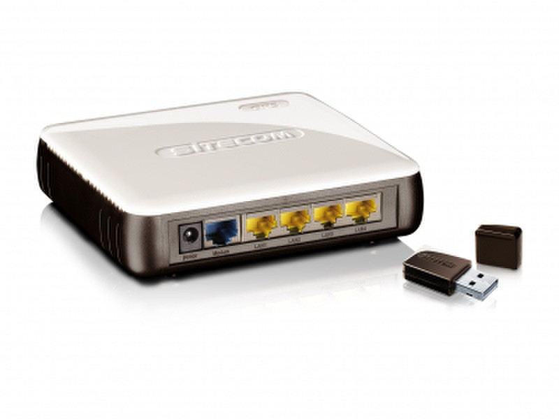 Sitecom WLK-1500 Schnelles Ethernet Schwarz, Silber WLAN-Router
